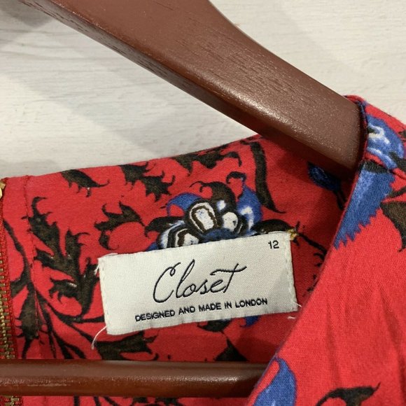 Closet London SZ 12 US 8 Floral Print Dress - Picture 4 of 8